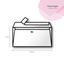 Paper envelope Pollen DL 110x220mm  Dragee pink