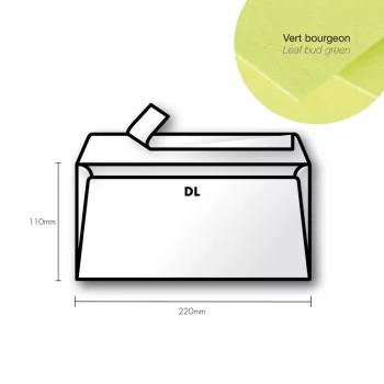 Paper envelope Pollen DL 110x220mm Leaf Paper envelope Pollen DL 110x220mm Leaf