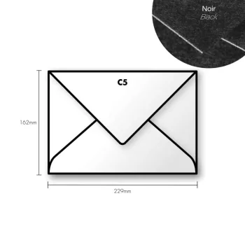 Paper envelope Pollen C5 162x229mm fekete Paper envelope Pollen C5 162x229mm fekete