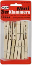 természetes Wooden Mini Pegs 25x45mm