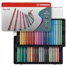 Filctoll készlet Stabilo Pen 68 - 50 db fémdobozban