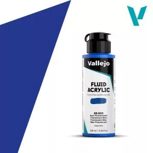 Akril festék Vallejo Fluid 100ml – 622 Fluorescent Blue