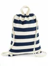 Nautical canvas backpack / pocket square - striped kék