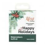 Rosa akvarellfesték készlet 4x10ml Christmas Edition 3