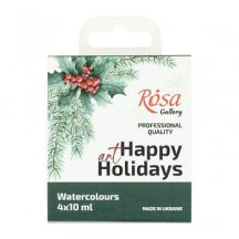 Rosa akvarellfesték készlet 4x10ml Christmas Edition 3