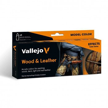 Modellező festék set Vallejo 8x18ml – Wood & Leather by Angel Giraldez