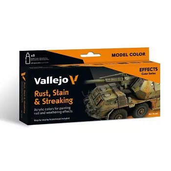 Vallejo modellező festékkészlet – Rust, Stain & Streaking by Scratchmod