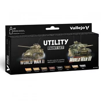 Vallejo modellező festékkészlet 8x18ml – Utility Paint Set WWII & WWIII