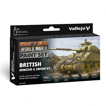 Vallejo modellező festékkészlet 6x18ml – British Armour & Infantry