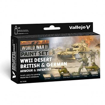 Vallejo modellező festékkészlet 6x18ml – Desert British & German Armour & Infantry