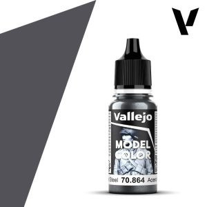 Vallejo modellező festék 18ml – 864 Natural Steel (Metallic)