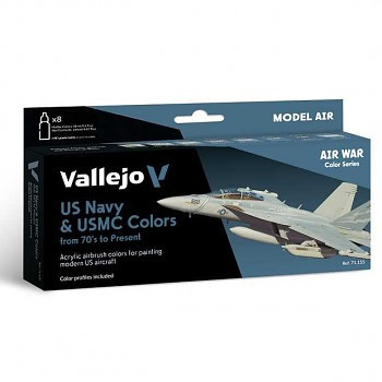 Vallejo 8×18ml airbrush festékkészlet – set – US Navy & USMC Colors from 70's to present