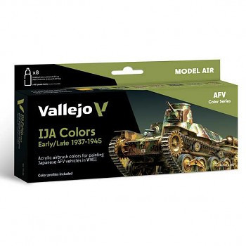 Vallejo airbrush festékkészlet 8x18ml – IJA Colors Early/Late Vallejo airbrush festékkészlet 8x18ml – IJA Colors Early/Late