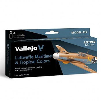 Vallejo airbrush festékkészlet 8x18ml – Luftwaffe Maritime And Tropical Colors 1941 to EndWar