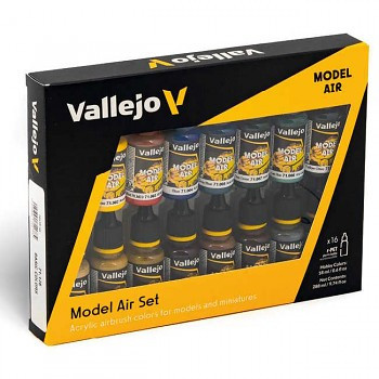 Vallejo airbrush festékkészlet 16x18ml – Basic Colors