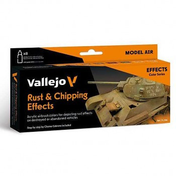 Airbrush festék set Vallejo 8x18ml – Rust & Chipping Effects
