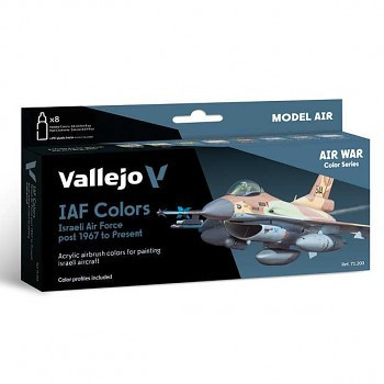 Vallejo 8×18ml airbrush festékkészlet – set – Israeli Air Force (IAF) Colors Post 1967 to Present