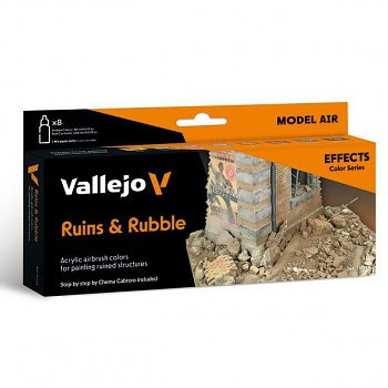 Vallejo airbrush festékkészlet 8x18ml – Ruins & Rubble