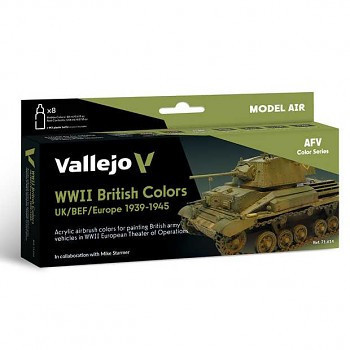 Airbrush festék set Vallejo 8x18ml – WWII British Colors Europe