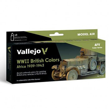 Vallejo airbrush festékkészlet 8x18ml – WWII British Colors Africa
