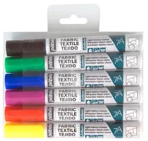Marker szett világos textíliákhoz 7A 6 db - hegy 1mm