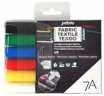 Textil marker szett 7A 6 db - alapszínek