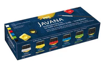 Color set for light and dark Javana textiles 6x20ml Color set for light and dark Javana textiles 6x20ml