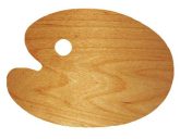 Ovális lakkozott fa paletta 20x30cm Rosa