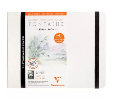 Fontaine akvarell füzet 21x16cm forró préselt 300g