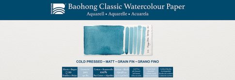 akvarell pad Baohong Classic 13x38cm cold pressed 300g