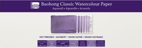 akvarell Baohong Classic 13x38cm hot pressed 300g pad