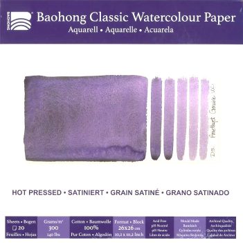 akvarell Baohong Classic 26x26cm hot pressed 300g pad