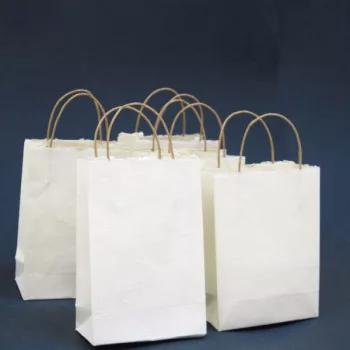 Khadi táska kézzel készített papírból 25x20cm fehér