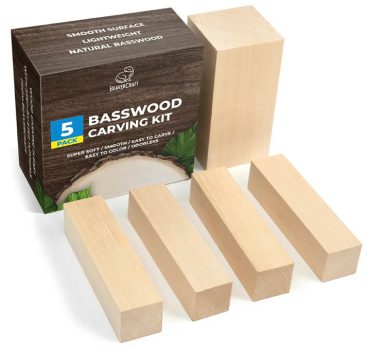 Set of linden wood blocks Wood Carving Blocks, 5 pcs BeaverCraft