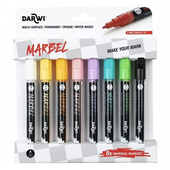 Marbel akril marker készlet 8 db 2mm – Pastel