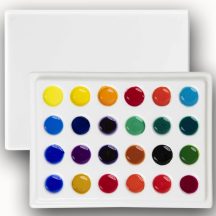 Porcelain palette rectangular 24 wells 11x15cm with lid