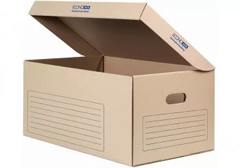 Archiváló konténer fedéllel, 53x36x26cm barna