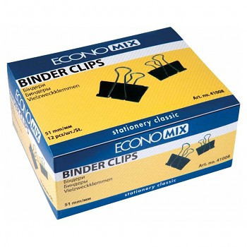 Fém kapocs fekete 51mm, 12db-os csomag