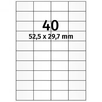 Öntapadós PE cimkék 52,5×29,7 mm, 4000 db