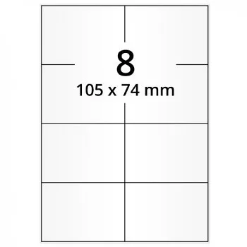 Öntapadós PE cimkék 105×74 mm, 800 lap