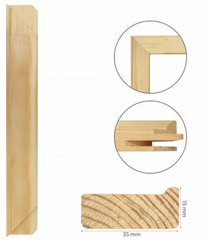 Feszítőkeret profil 15x35mm – 60cm