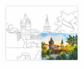 Vászon táblán színező könyv - Prága 30x40cm