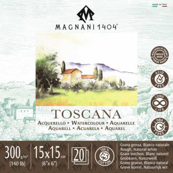 Akvarell tömb Magnani Toscana 15x15cm 300g 100% pamut