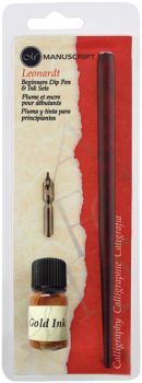 Kalligráfia készlet Manuscript Round Hand arany tintával