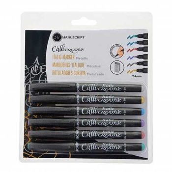 Kalligráfia filctollak Manuscript Callicreative 6 db fémes