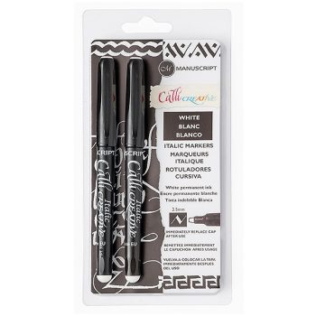 Kalligráfia fehér filctoll készlet Manuscript 2 db