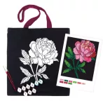 Pamut táska motívummal festéshez 38x42cm - Fine peony