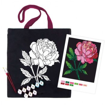 Pamut táska motívummal festéshez 38x42cm - Fine peony