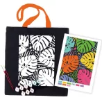 Pamut táska motívummal festéshez 38x42cm - Tropical leaves Pamut táska motívummal festéshez 38x42cm - Tropical leaves