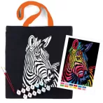 Pamut táska motívummal festéshez 38x42cm - Zebra Pamut táska motívummal festéshez 38x42cm - Zebra